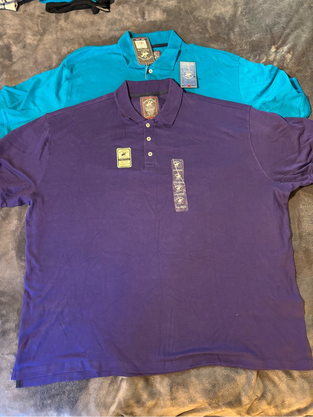 Beverly Hills Polo Club Men’s Polo Shirt - Purple and Teal